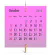 Calendar for October 2014