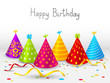 Vektor: Birthday hats background with place for text Birthday hats background with place for text