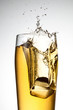 beer splash with ice
