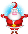 cute christmas santa claus with snow background