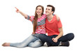 Young couple pointing