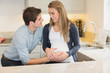 Young happy pregnant woman with  husband