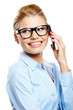 Cute young business woman with glasses