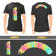 Colorful cups inside a shirt. 