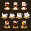 Coffee cup set. Tea cup. Vector icon collection.