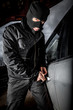 Car thief in a mask.