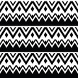 Aztec seamless pattern, tribal black and white background