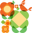 Vector: whimsy flower tree and bird whimsy flower tree and bird