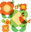 Vector: whimsy flower tree and bird whimsy flower tree and bird