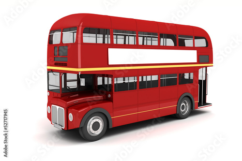 Illustration: 3d london bus on white background 3d london bus on white background