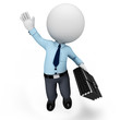 3d white people as service man