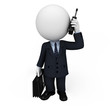 3d white people as business man
