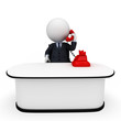 3d white people as business man