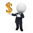 3d white people as business man