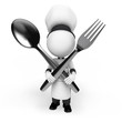 3d white people as chef