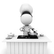3d white people as chef