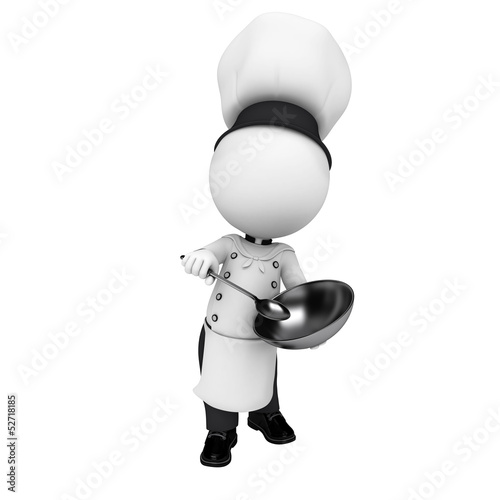Illustration: 3d white people as chef 3d white people as chef