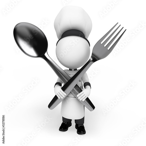 Illustration: 3d white people as chef 3d white people as chef