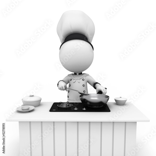 Illustration: 3d white people as chef 3d white people as chef