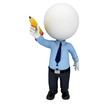 3d white people as service man