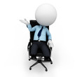 3d white people as service man