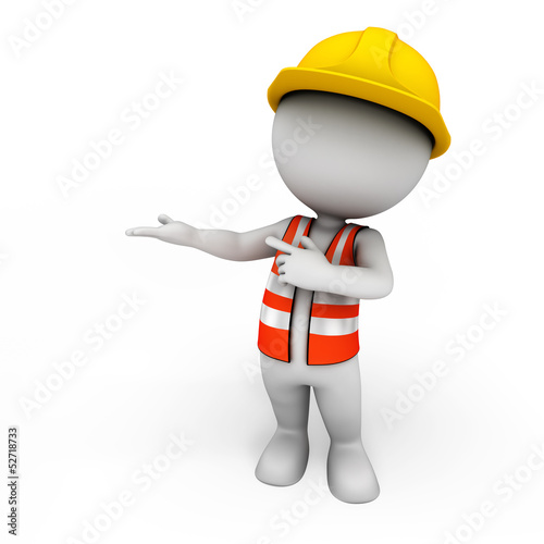 Illustration: 3d white people as road worker 3d white people as road worker