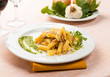 Maccheroni al pettine con sugo di pesce gatto, fuoco selettivo