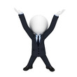 3d white people as business man