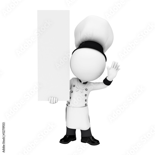 Illustration: 3d white people as chef 3d white people as chef