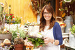 Smiling Mature Woman Florist Small Business Flower Shop Owner