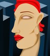 Illustration: astratto con viso astratto con viso