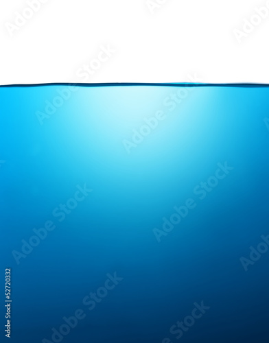 Photo: Blue water with deep, isolated on white Blue water with deep, isolated on white
