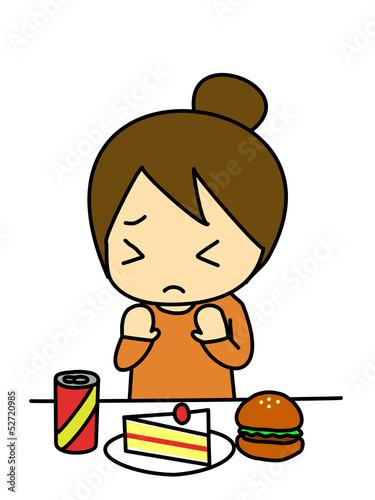 Illustration: 食べない女性 食べない女性