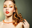 Portrait of a girl with perfect makeup and beautiful hairstyle