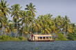 Houseboat in backwater of Kerala , India