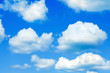 blue sky and cumulus clouds