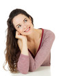 Beautiful woman looking at copy-space
