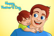 vector illustration of father and son in Father's Day background