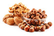Composition with nuts isolated on white