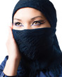 Photo: Araasian kazakh woman with professional make-up, isolated Araasian kazakh woman with professional make-up, isolated