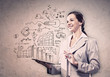 Young woman with ipad in hands
