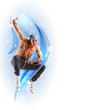 Young Man Dancing Hip Hop With...
