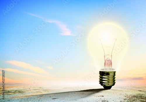 Photo: Light bulb and nature Light bulb and nature