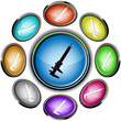 Caliper. Vector internet buttons. 8 different projections.