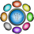 Crutches. Vector internet buttons. 8 different projections.