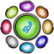 French curve. Vector internet buttons. 8 different projections.