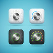 set of app icon with music volume control knob