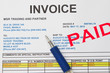 Close-up picture of an invoice