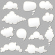 Speech Bubbles Set With Grey Background