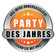 5 Star Button orange PARTY DES JAHRES DWU FSMU